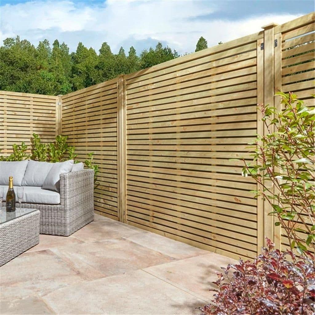 PACK 3 6 x 4 Pressure Treated Horizontal Open Slatted Screen Panel