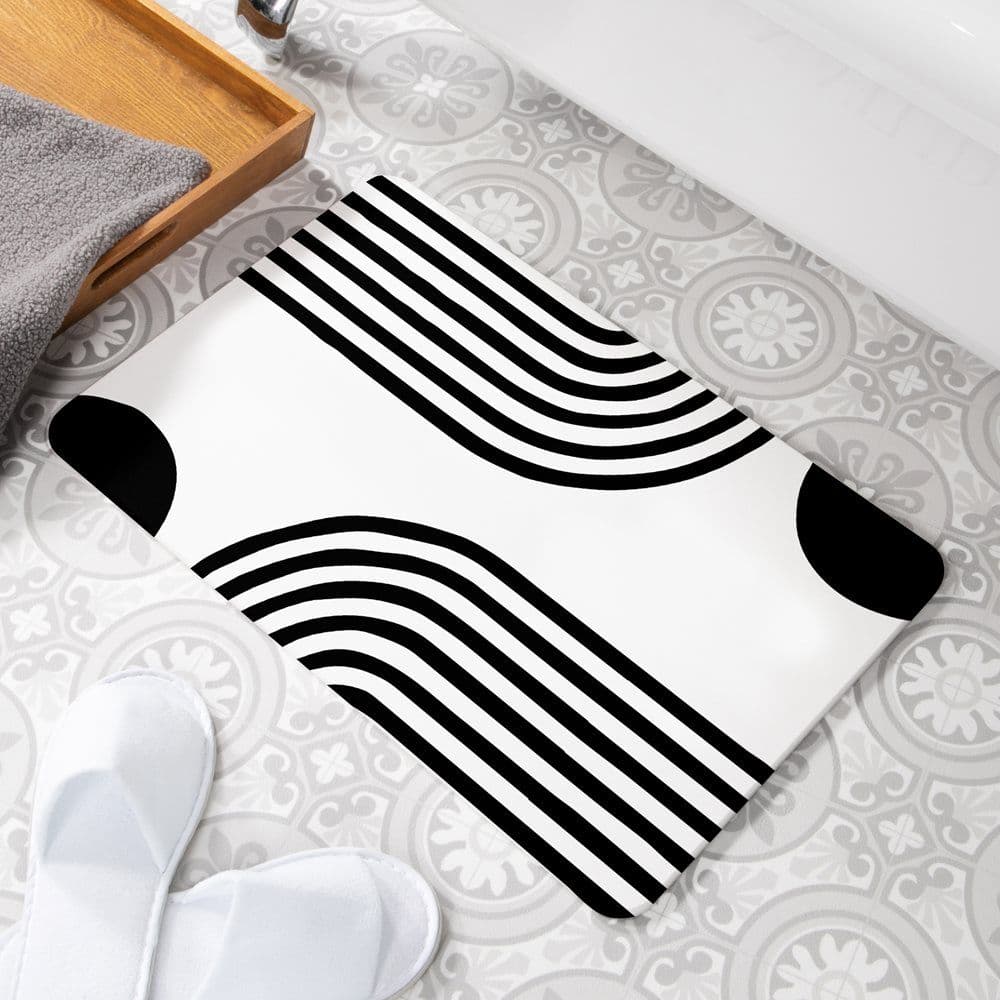 Abstract Lines Non Slip Bath Mat