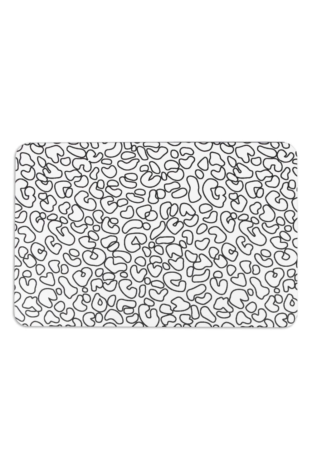 Leopard Outlines Stone Non Slip Bath Mat