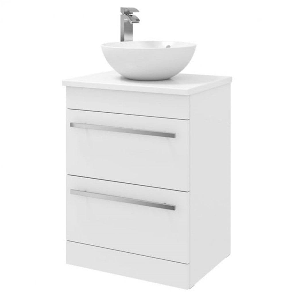Bathroom 2 Drawer Standing Unit Counter Top Basin 60cm Wide