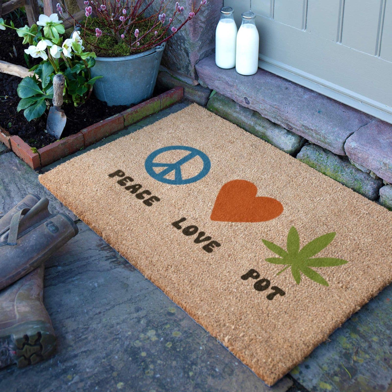 Peace Love Pot Doormat