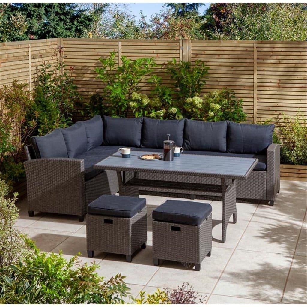 8 Seater Grey Cushion Corner Dining Set