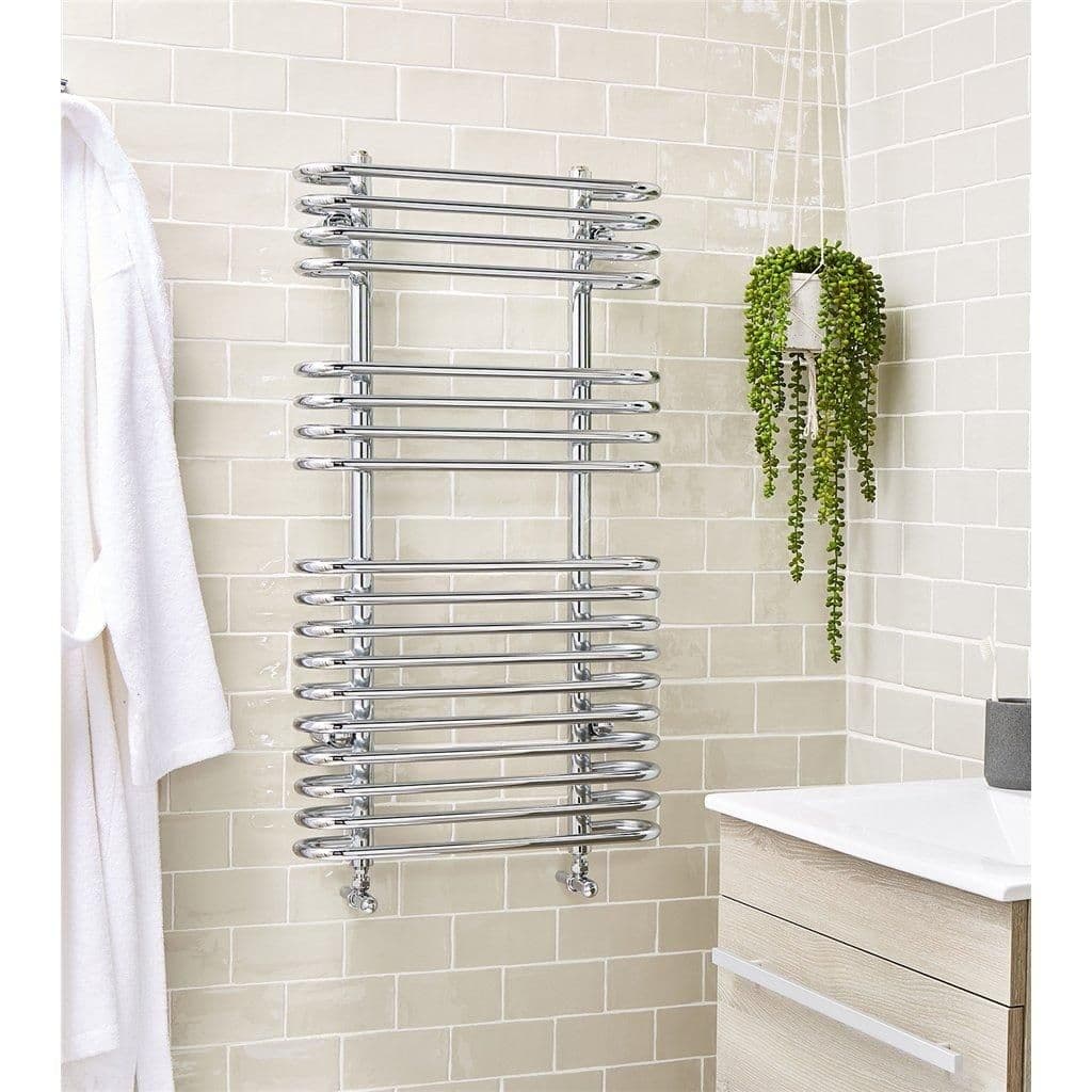 Chrome Vertical Bathroom Towel Radiator 916mm x 500mm