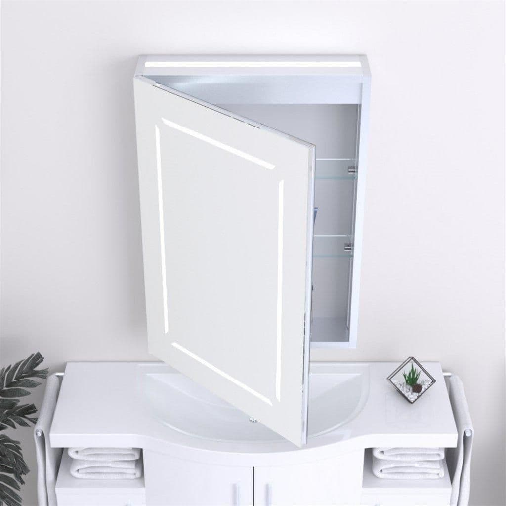 70cm Tall LED Bathroom Wall Mirror Cabinet