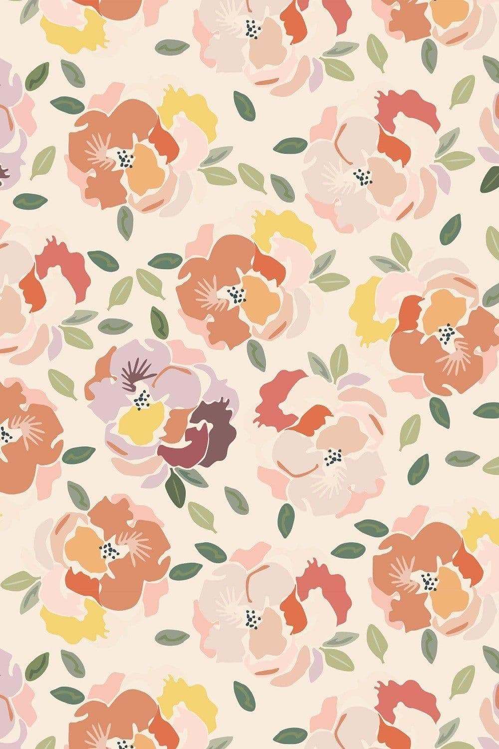 Eco Friendly Abstract Pansy Flower Wallpaper