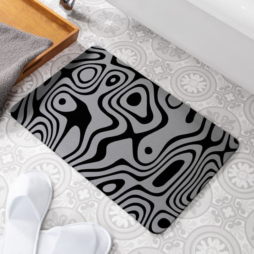Swirls Grey Stone Non Slip Bath Mat