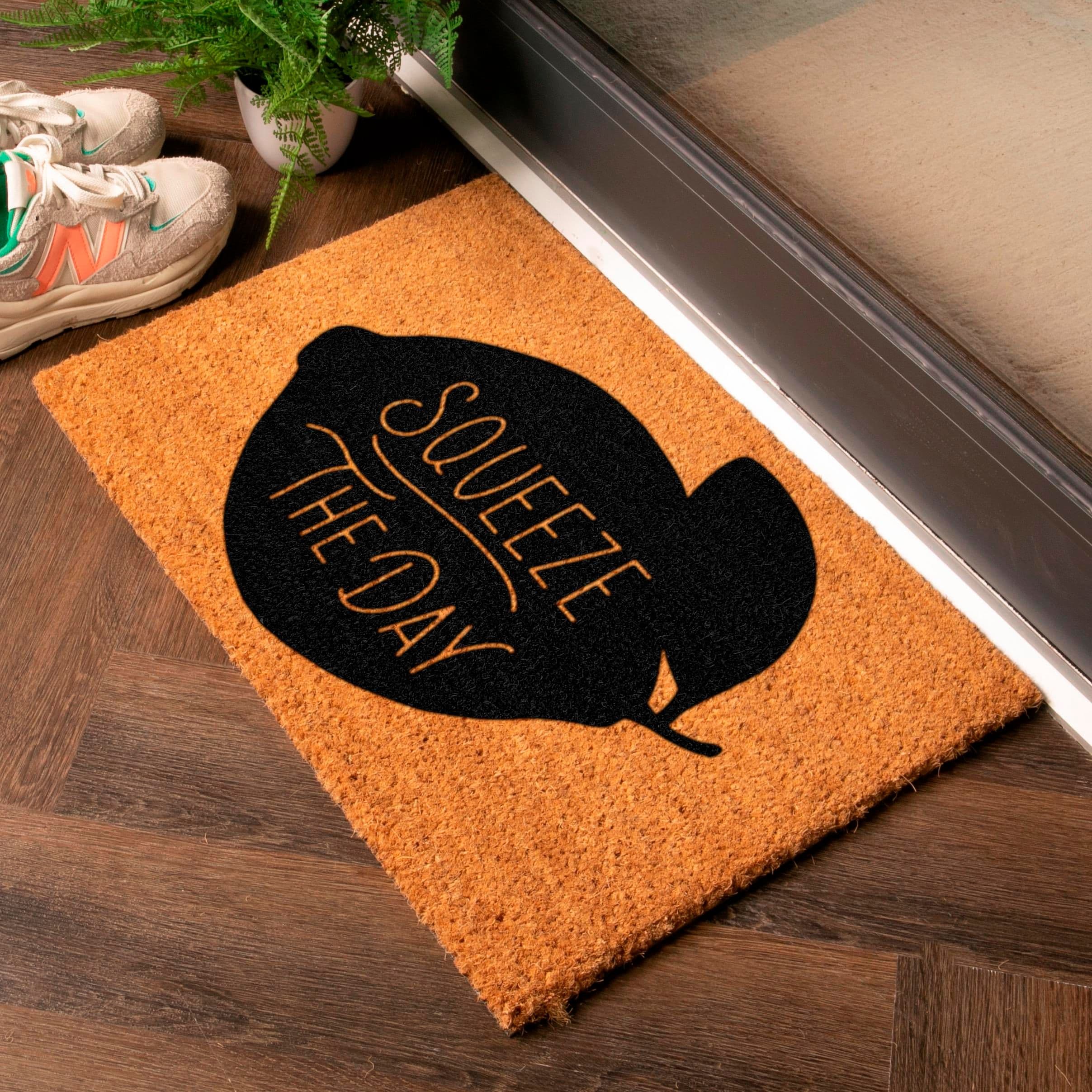 Humorous Squeeze Day Doormat