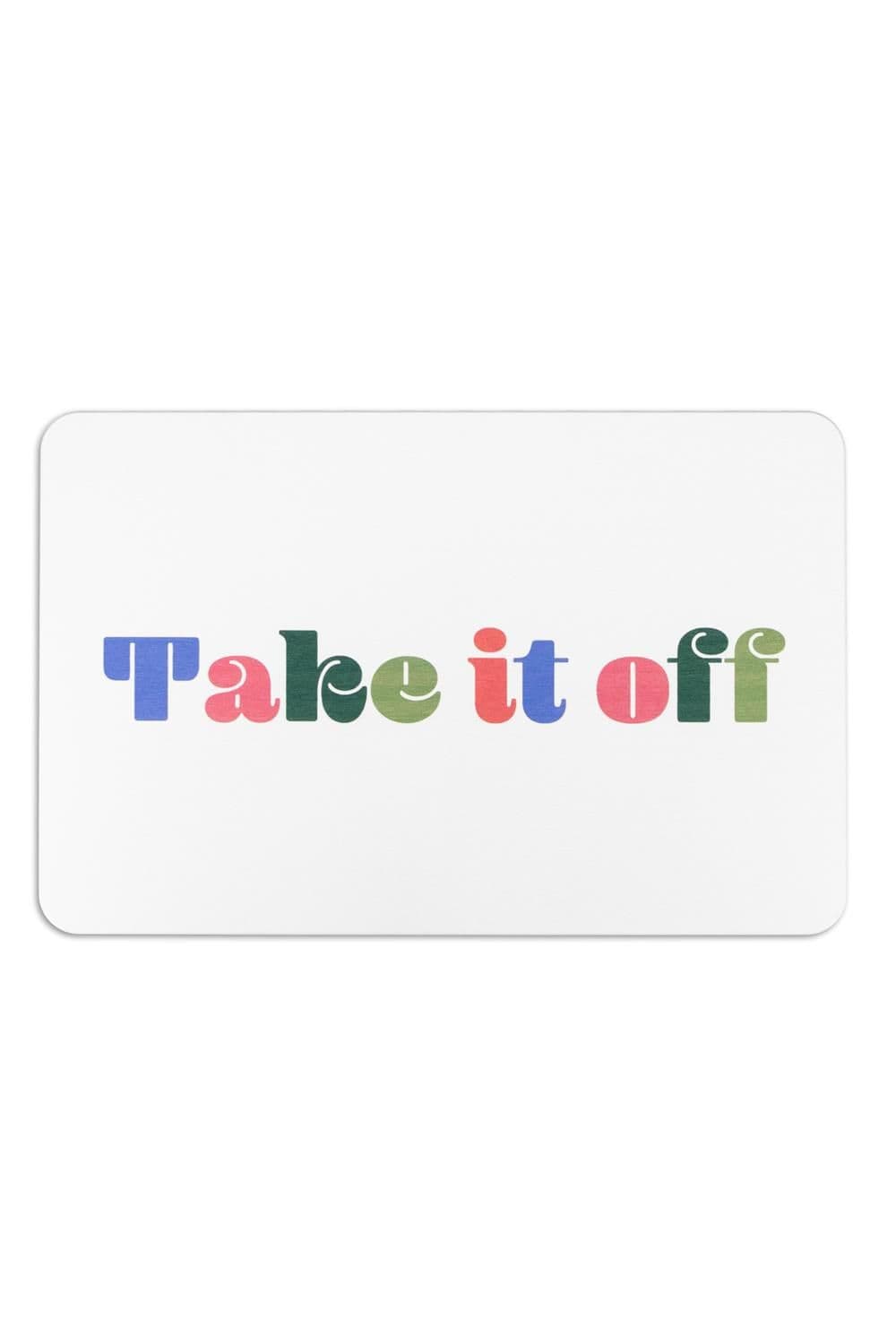 Take It Off White Stone Non Slip Bath Mat