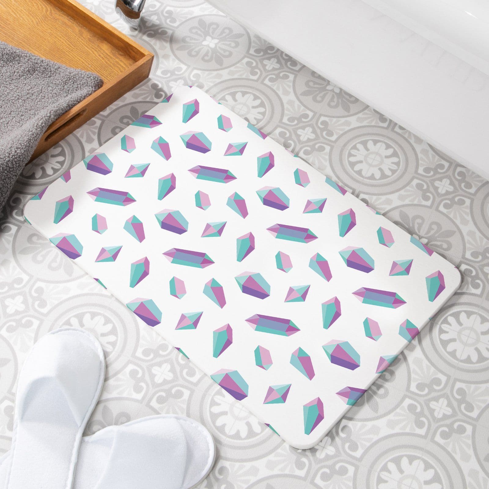 Crystals Non Slip Stone Bath Mat