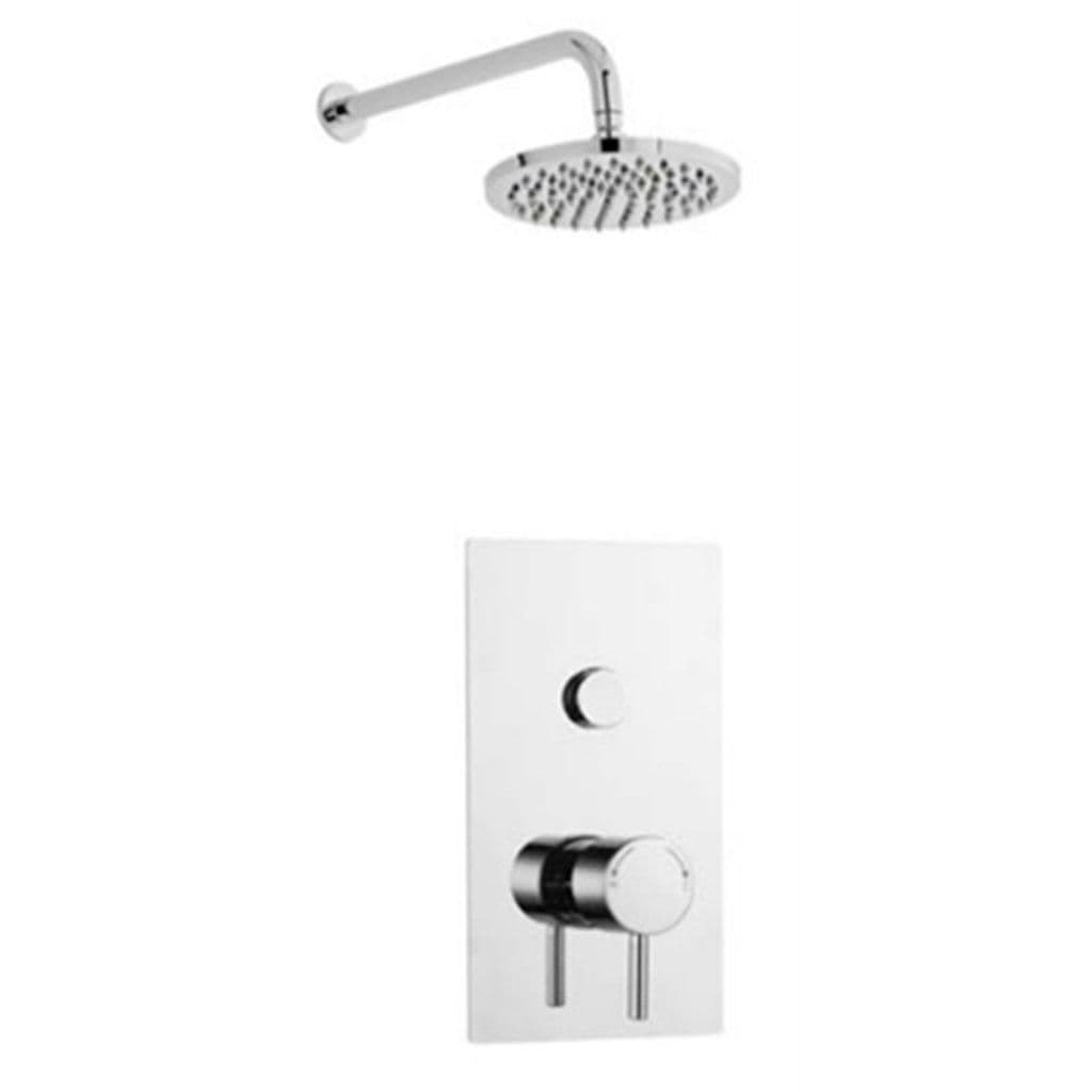 Chrome Round Push Button Concealed Shower Fixed Overhead Drencher