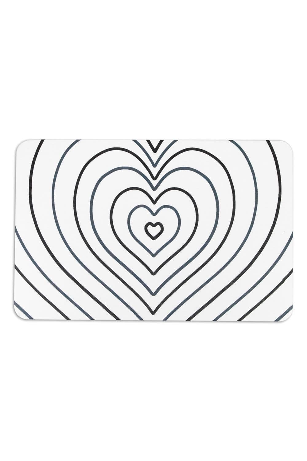 Blue Heart Stone Non Slip Bath Mat