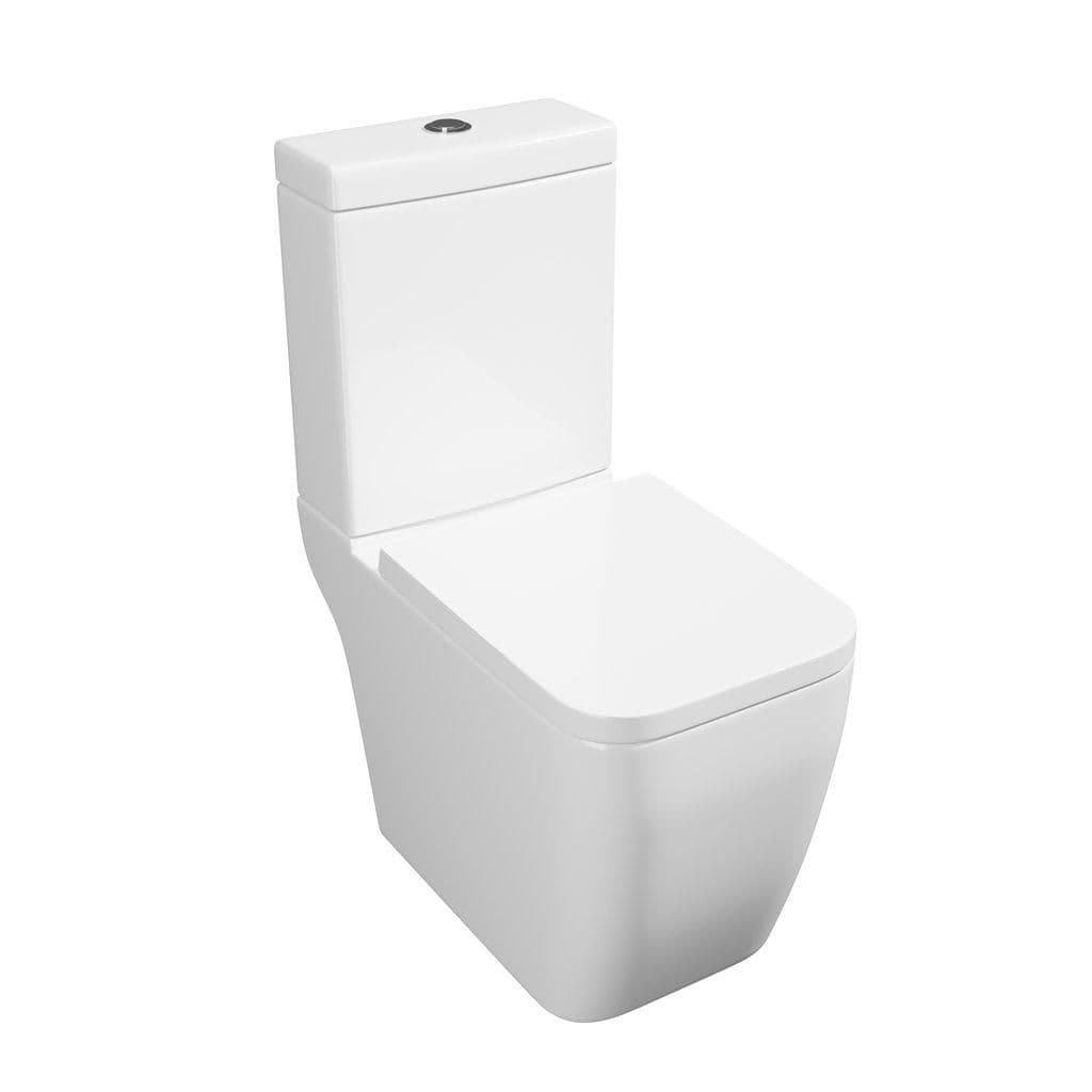 Premium OPEN BACK SQAURE Rimless Pan Toilet Set