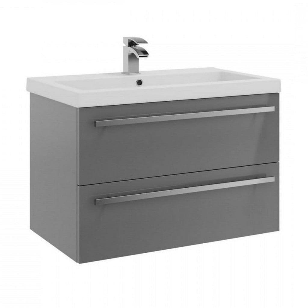 Gloss2 Drawer Hung Unit Ceramic Basin 80cm Wide