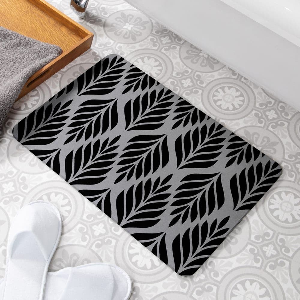 Palm Pattern Stone Non Slip Bath Mat