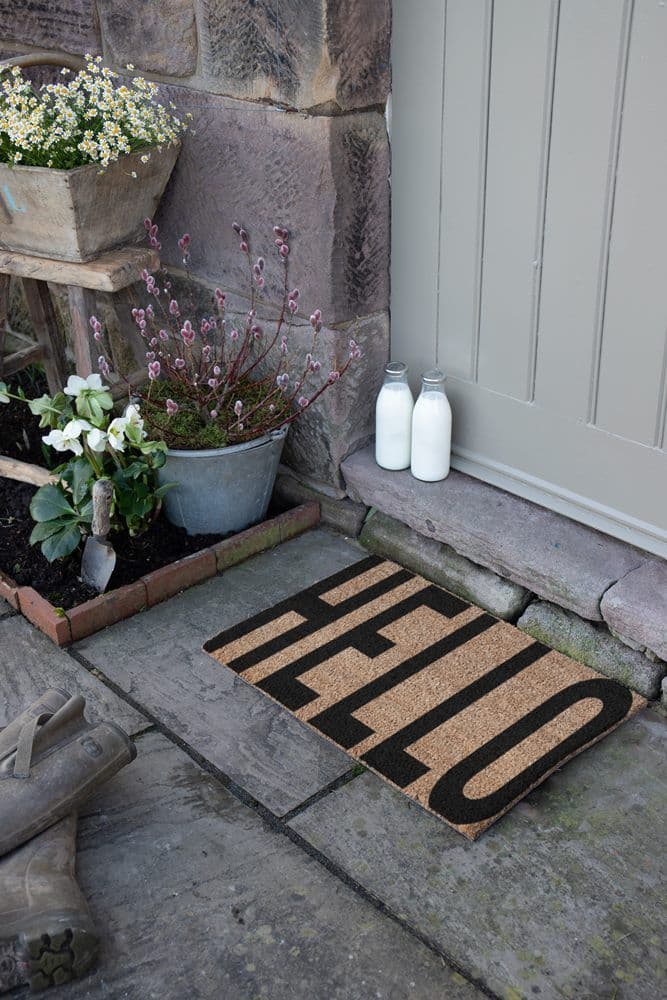 Large Hello Text Style Doormat