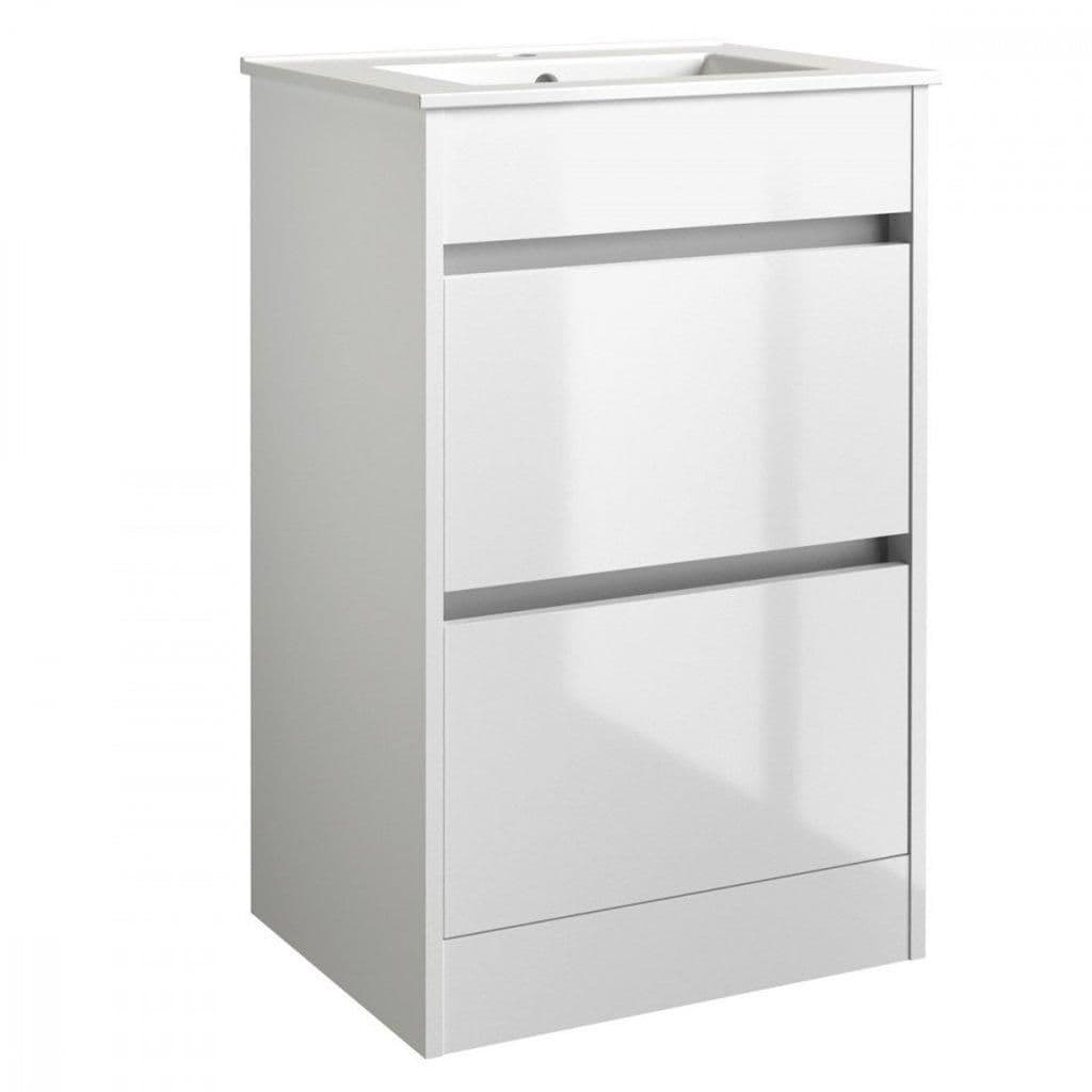 Bathroom 2 Drawer Standing Unit Basin 500mm Wide