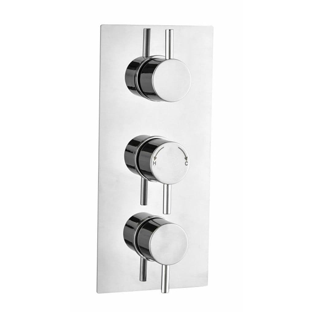 Concealed Triple Thermostatic Shower Mixer Valve 2 Outlets
