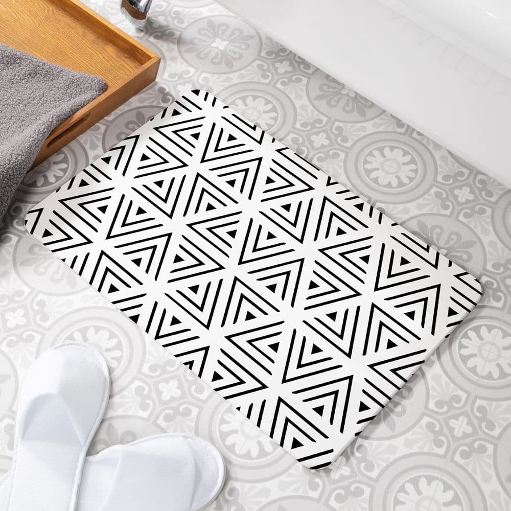 Geometric Triangle Non Slip Bath Mat