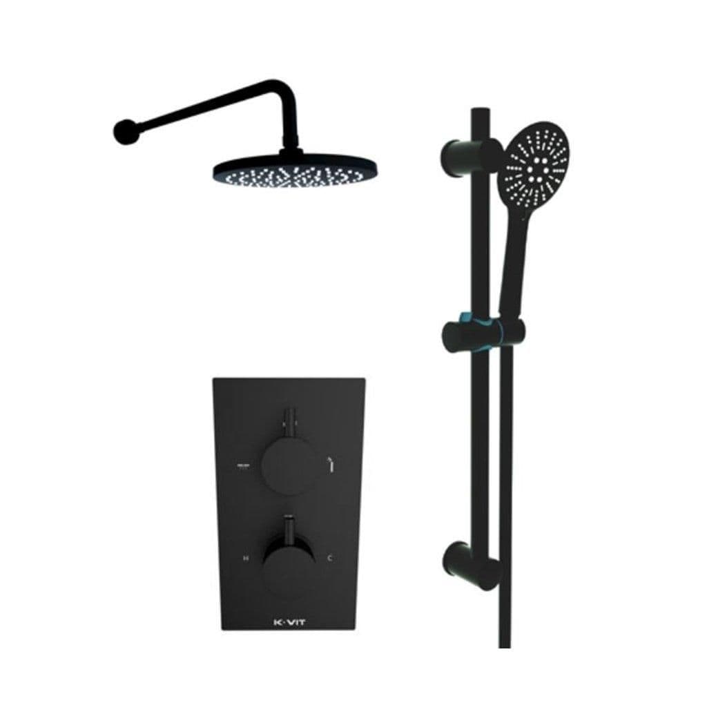 Matt Concealed Shower Slide Rail Kit Overhead Drencher