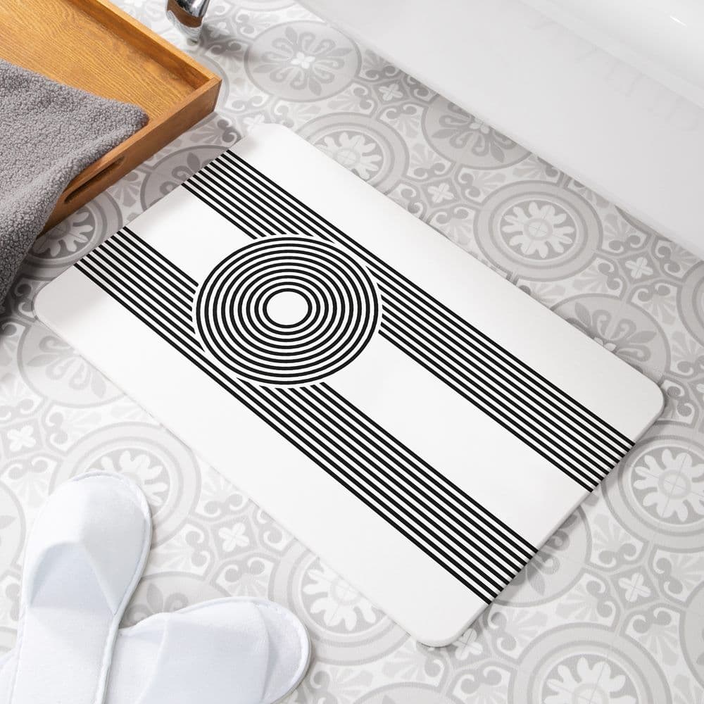 Zen Lines Non Slip Bath Mat