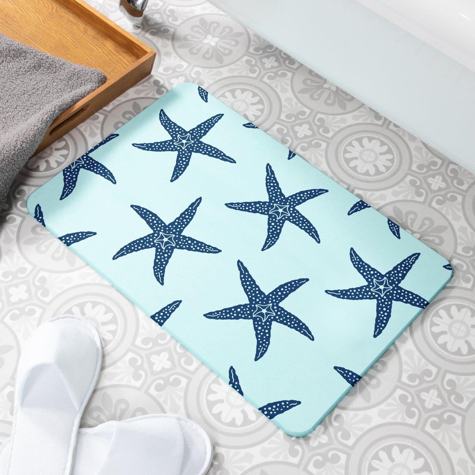 Starfish Non Slip Stone Bath Mat