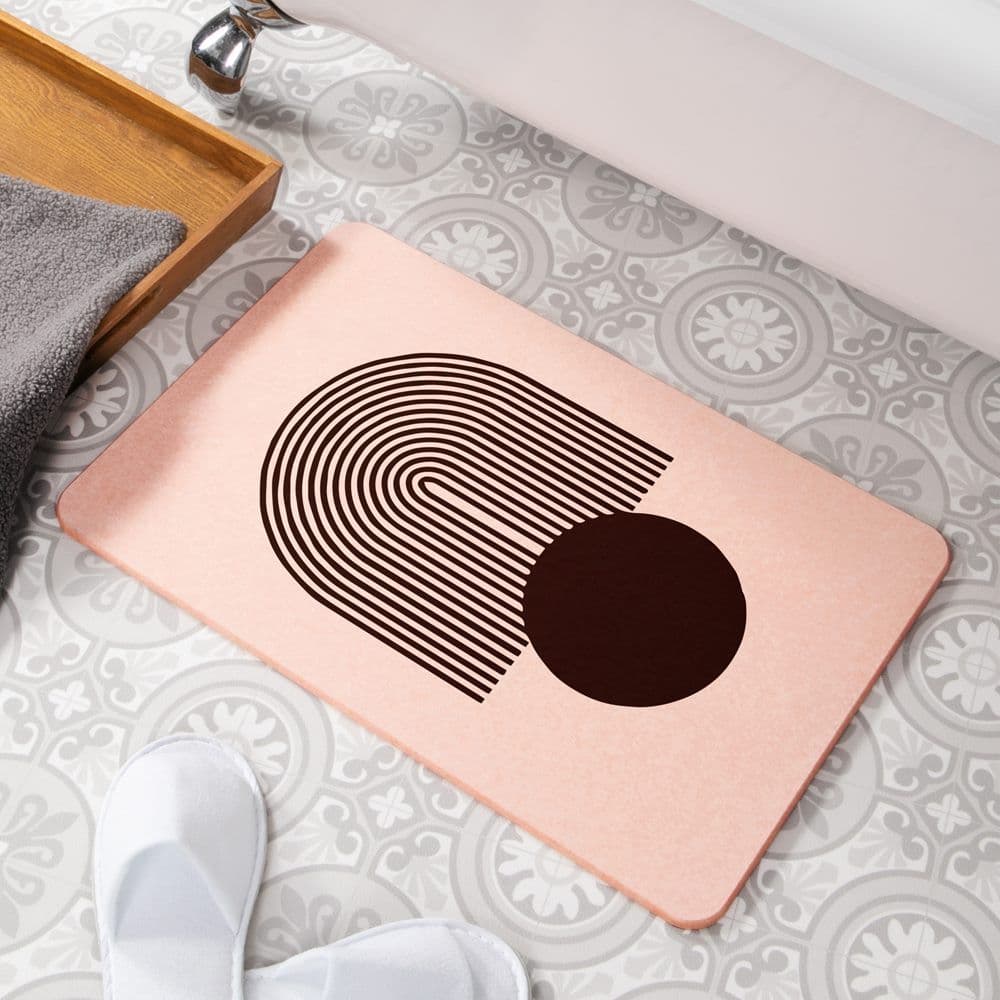 Abstract Sphere Stone Non Slip Bath Mat