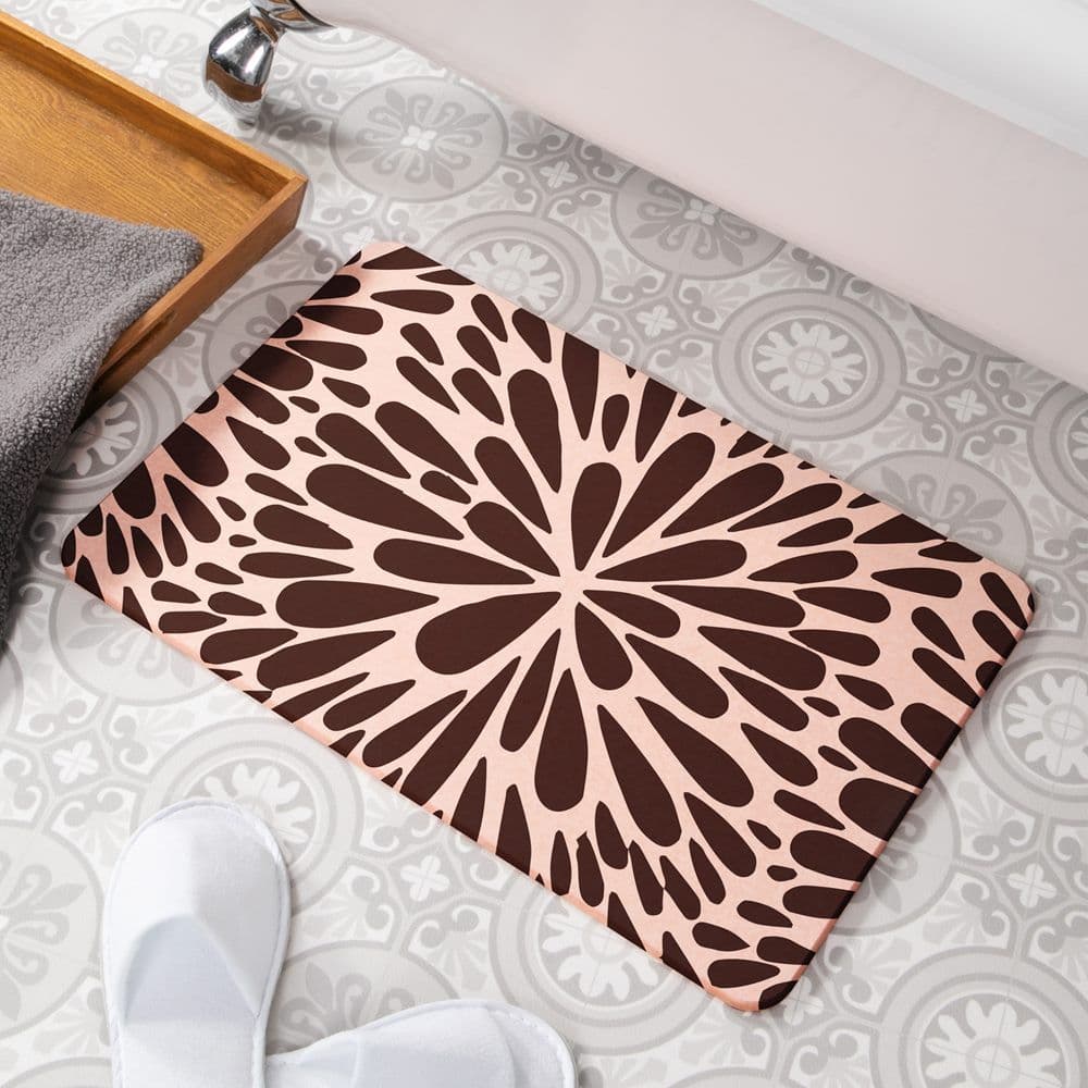 Petals Pink Stone Non Slip Bath Mat