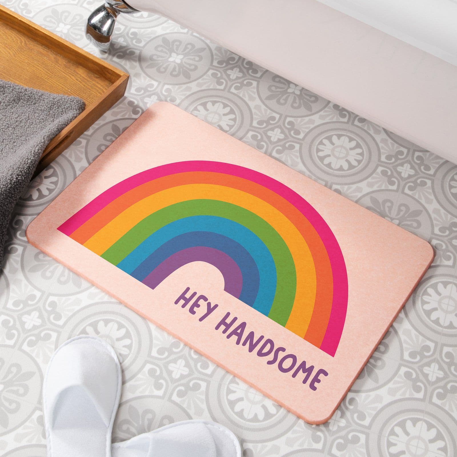 Hey Handsome Non Slip Stone Bath Mat