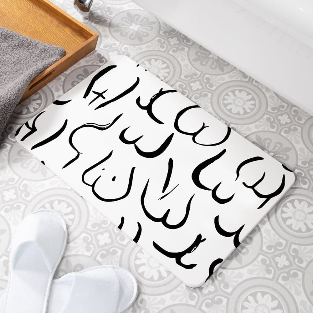 Bums Non Slip Bath Mat Quick Dry Bath Bathroom