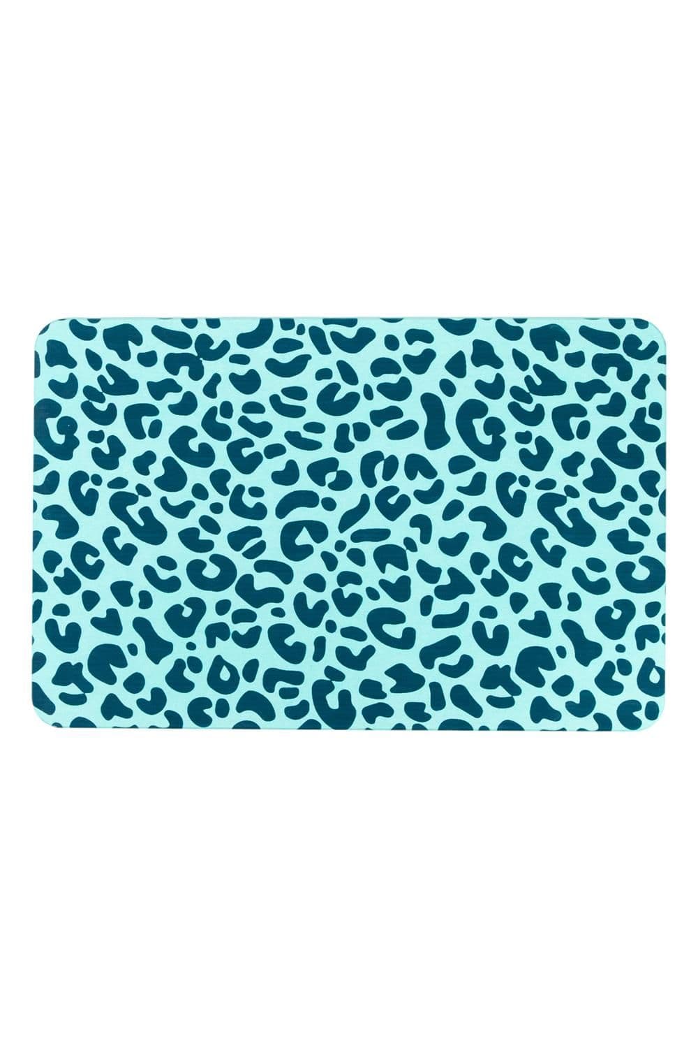 Leopard Print Aqua Stone Non Slip Bath Mat
