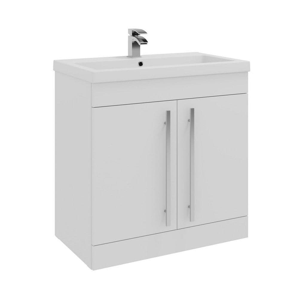 Bathroom 2 Door Standing Unit Ceramic Basin 80cm Wide