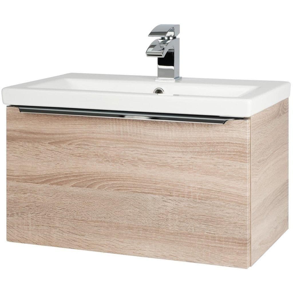 Sonoma Oak 80cm Bathroom Wall Mounted Unit Basin