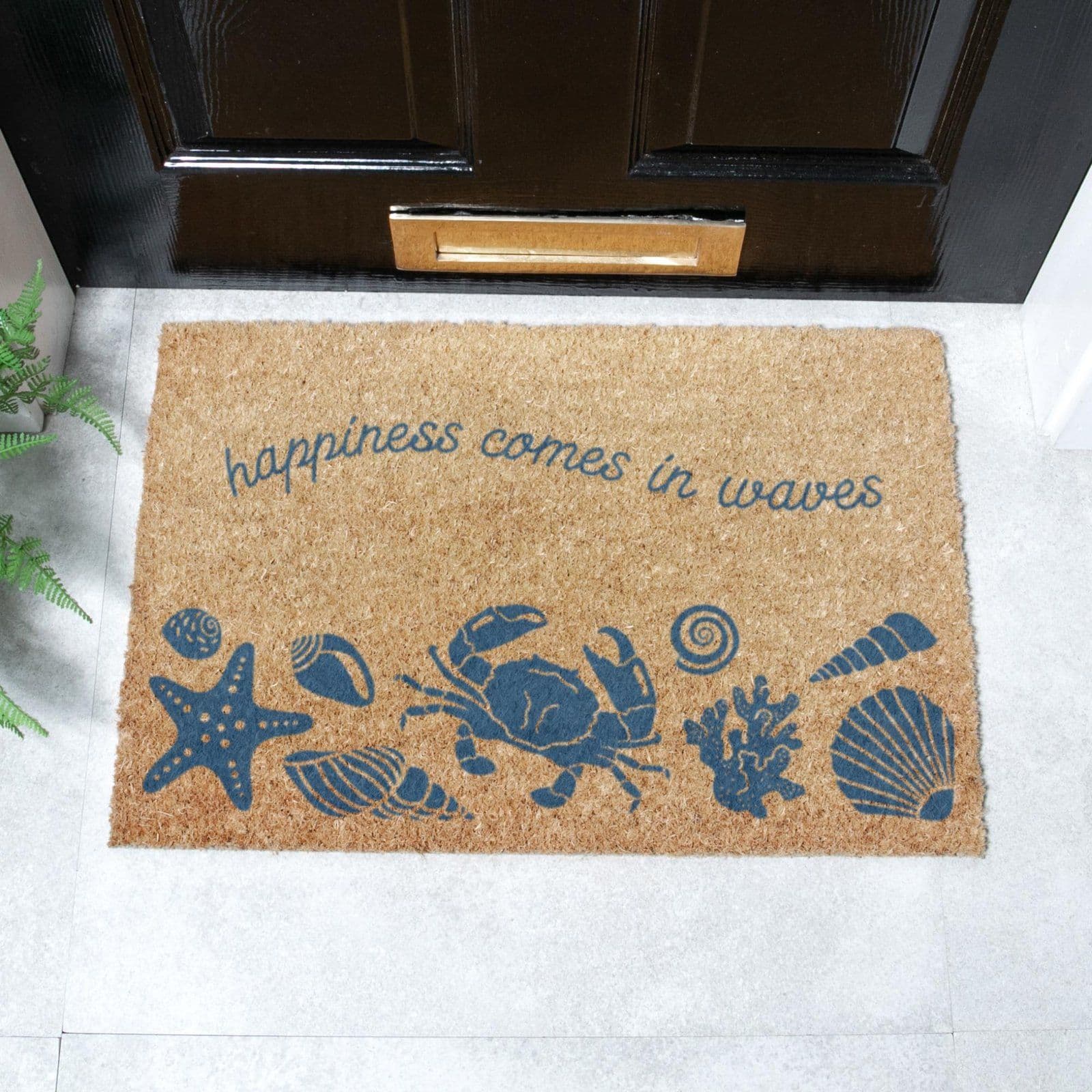 Happiness Comes Waves Doormat