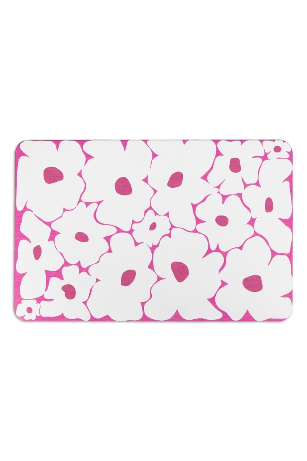 Pink Flower Stone Non Slip Bath Mat