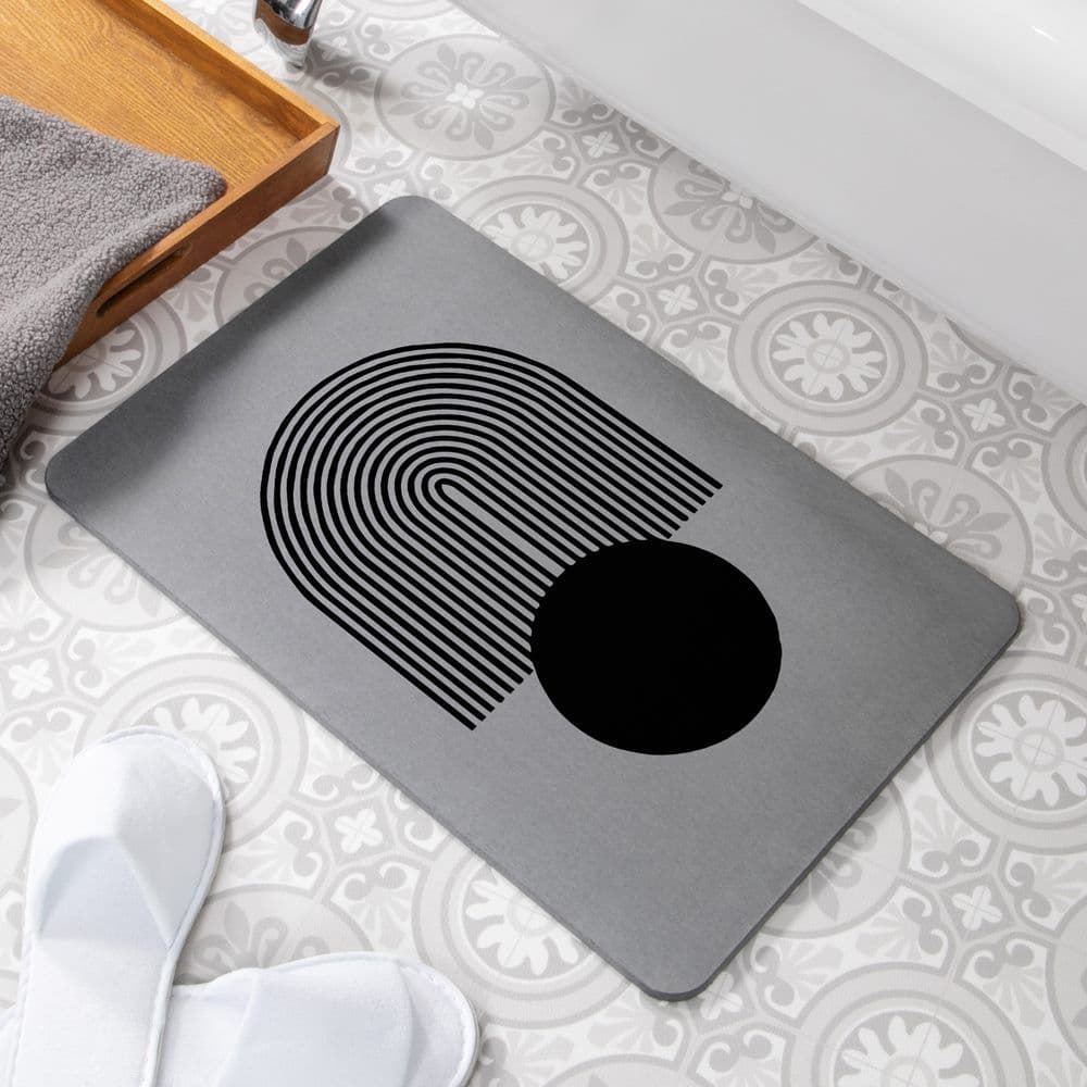 Abstract Sphere Stone Non Slip Bath Mat