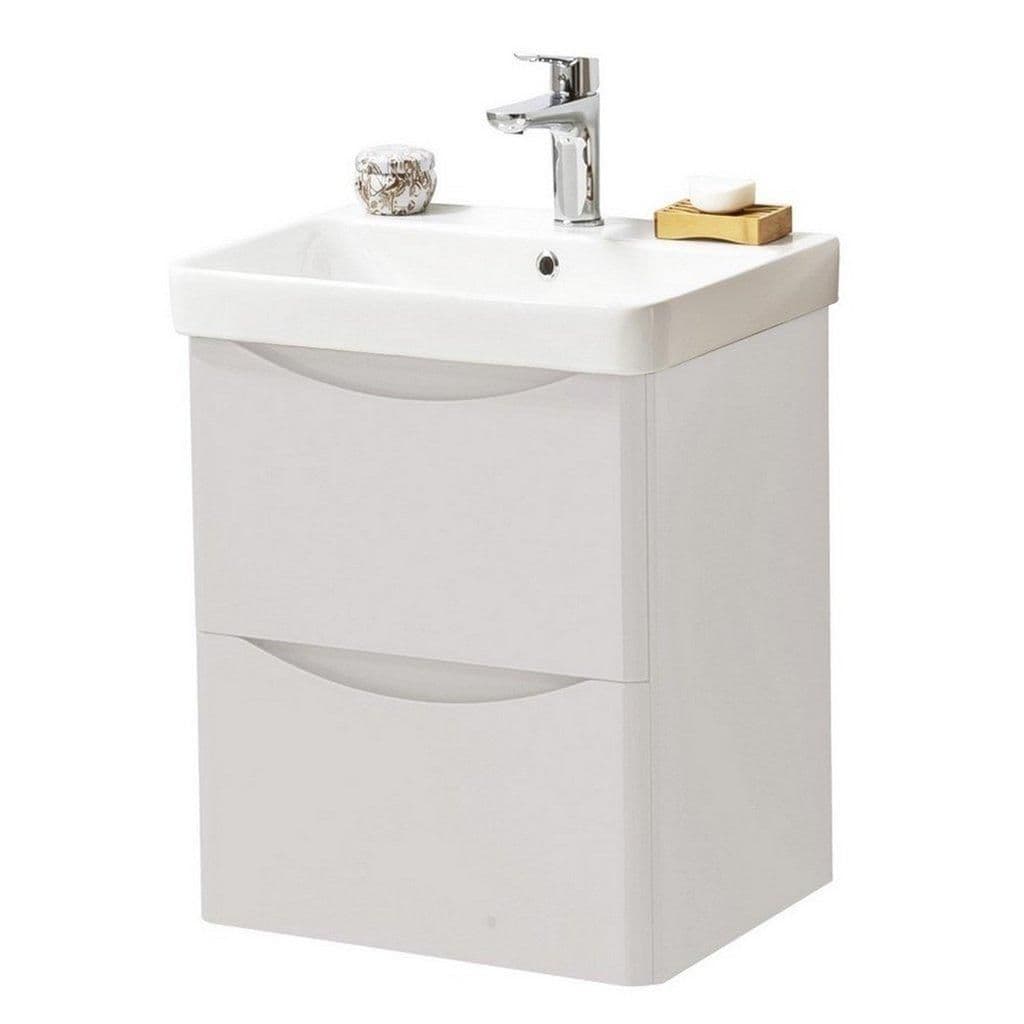 CashmereBathroom Wall Mounted 2 Drawer Unit Basin 500mm Wide