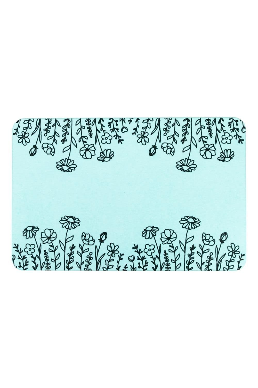 Flower Border Aqua Stone Non Slip Bath Mat