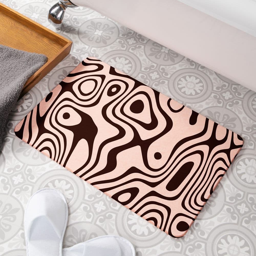 Swirls Pink Stone Non Slip Bath Mat