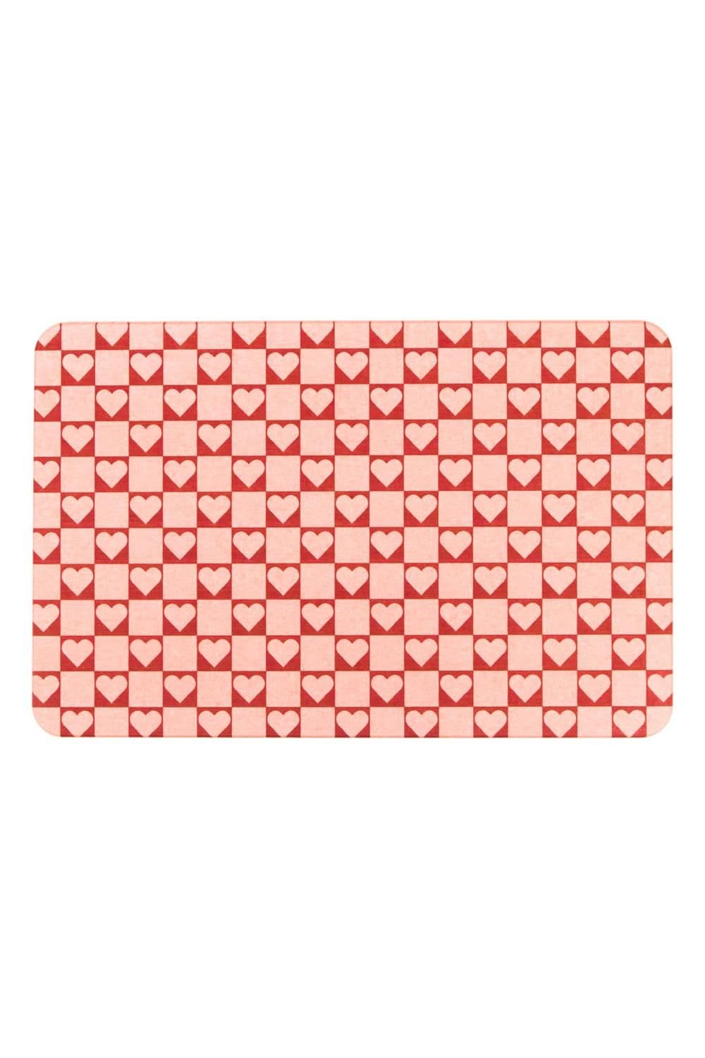 Heart Check Stone Non Slip Bath Mat