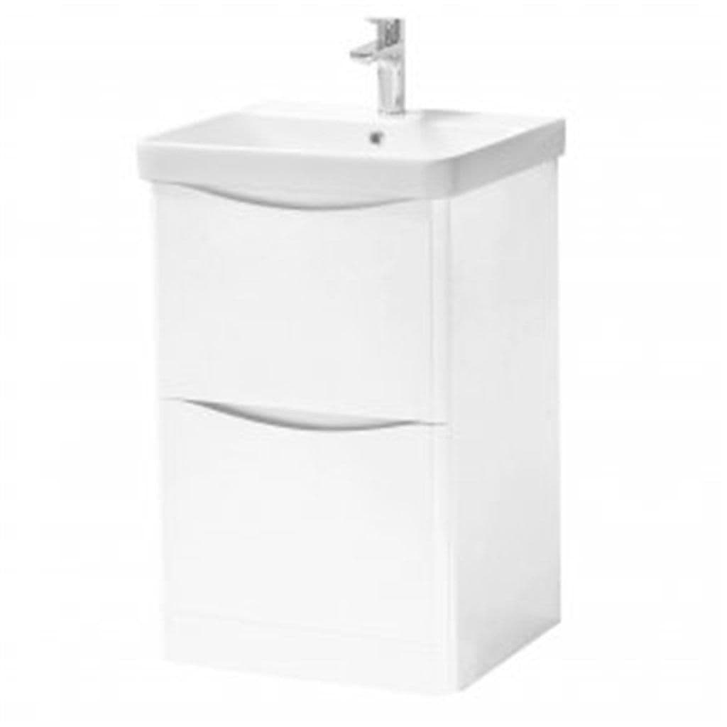 Gloss Bathroom Standing 2 Drawer Unit Basin 500mm Wide