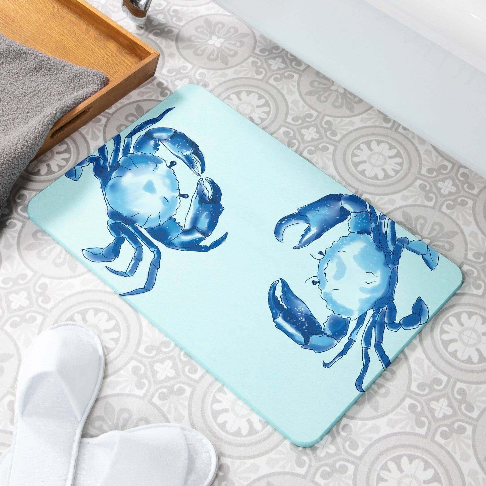 Crabs Non Slip Stone Bath Mat