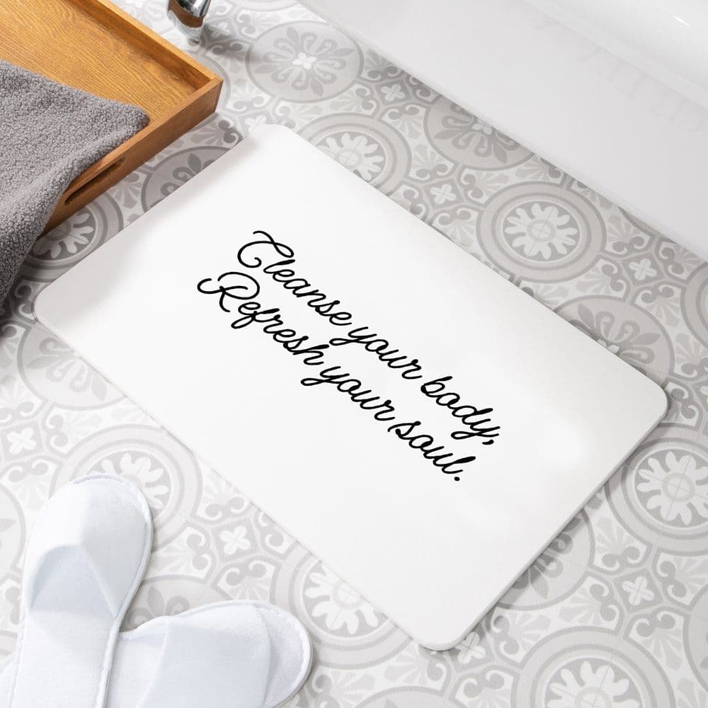 Cleanse Your Body Refresh Your Soul Non Slip Bath Mat