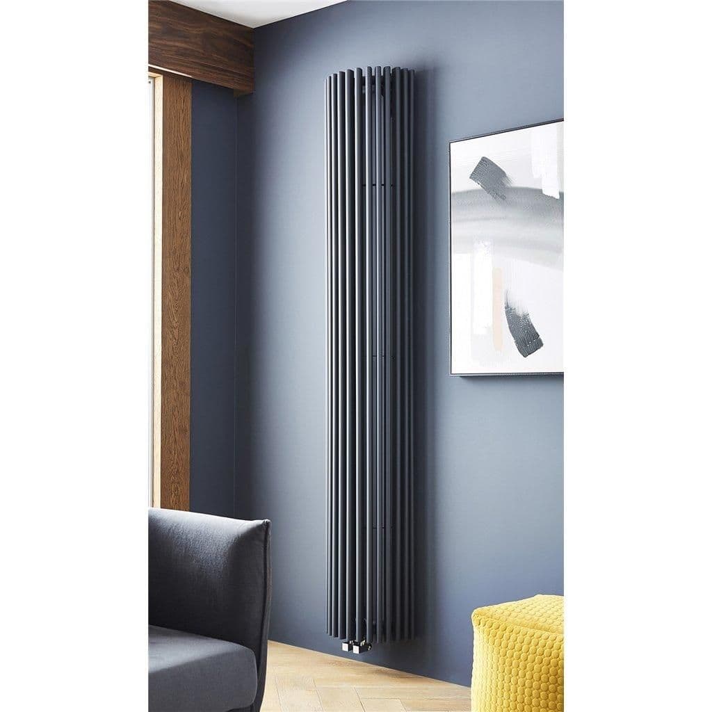 Anthracite Curved Vertical Radiator 2000mm x 351mm