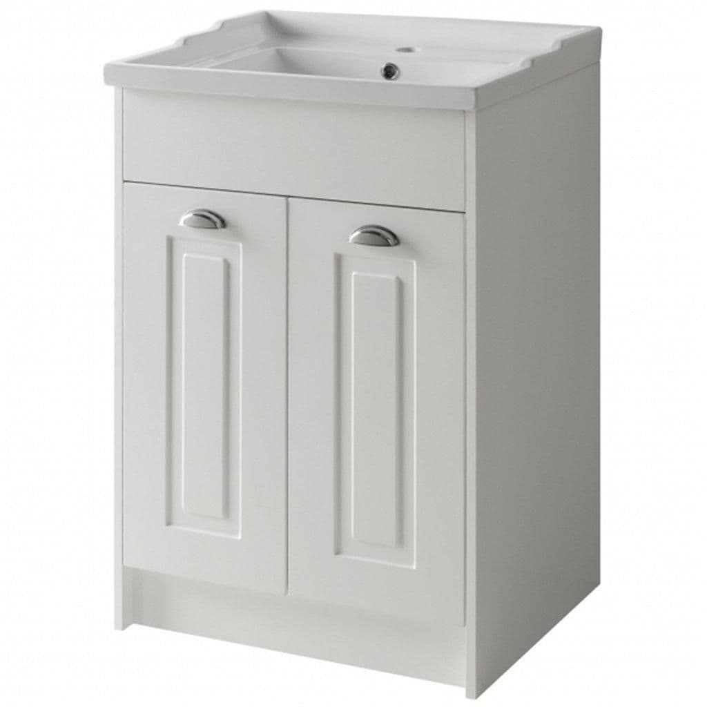 Bathroom Standing 2 Door Unit Ceramic Basin 60cm