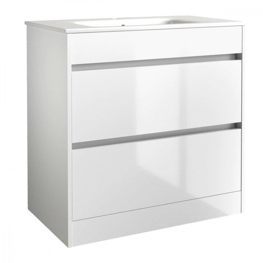 Bathroom 2 Drawer Standing Unit Basin 80cm Wide