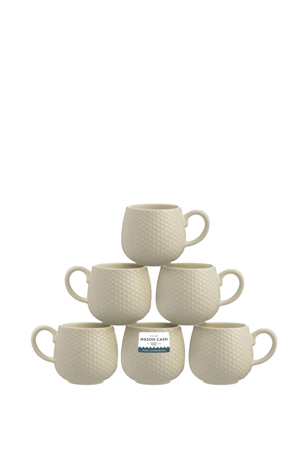 Embossed Honeycomb Set of 6 Mugs Cream