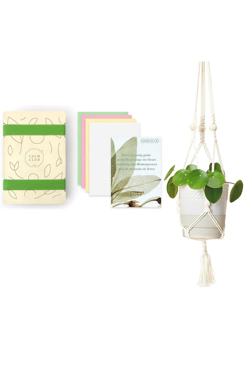 Flower Press Kit & Macrame Plant Hanger Kit