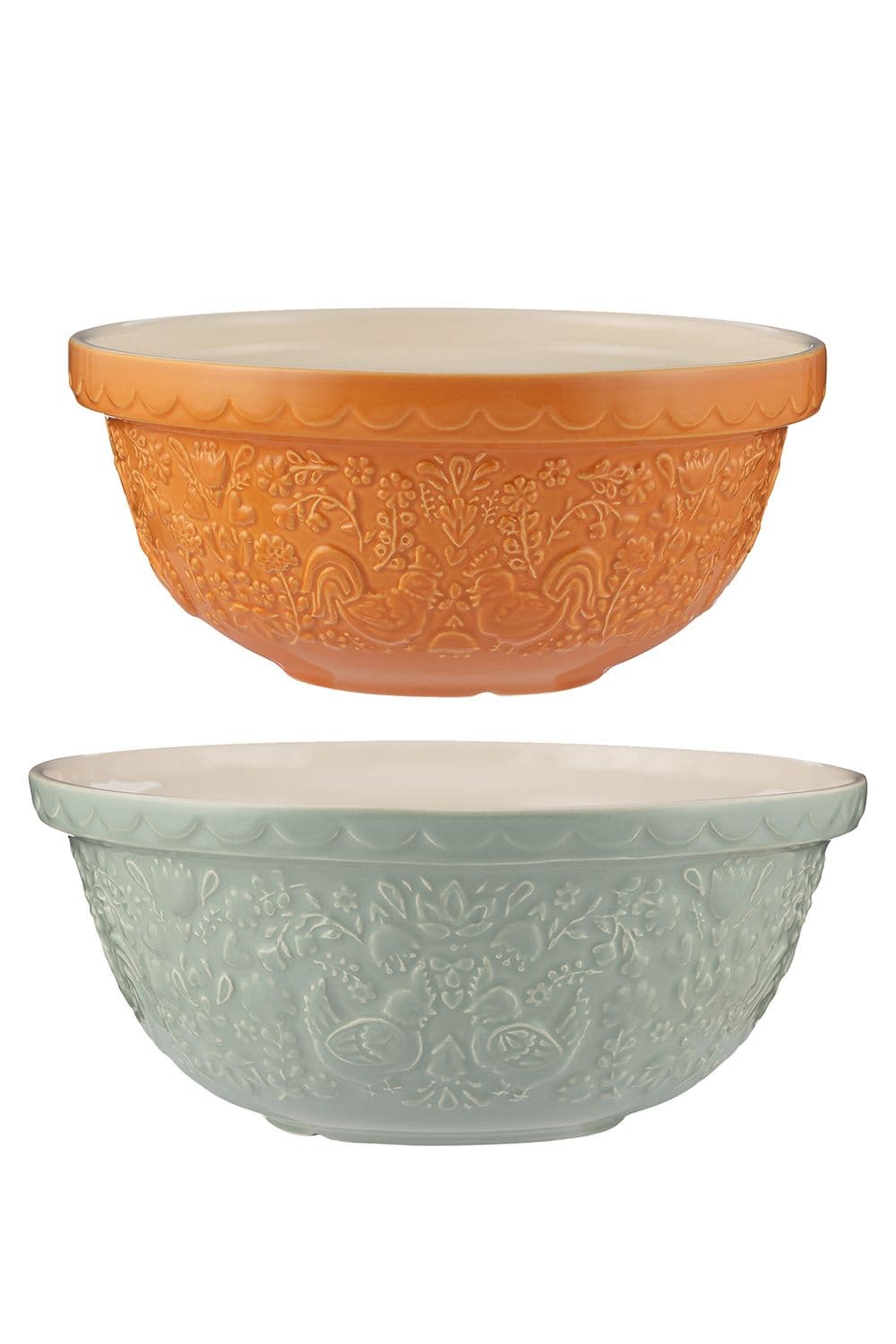 Set of 2 Home to Roost Earthenware Mixing Bowl 24cm & 29cm