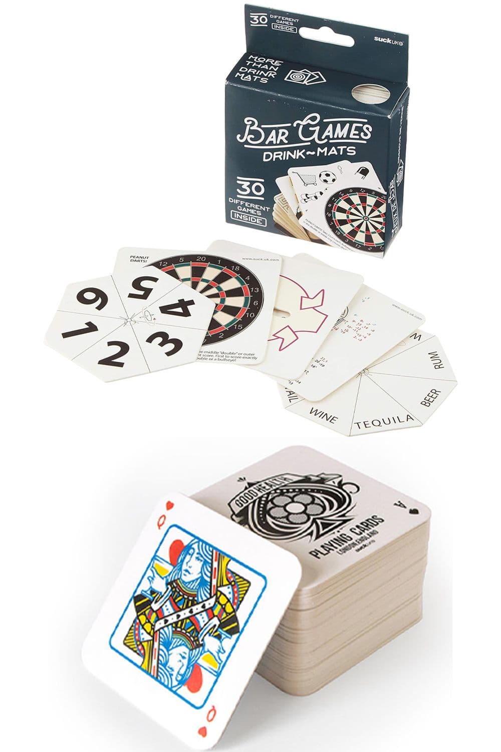 Bar Games Beer Mats & Playing Card Drink Mats