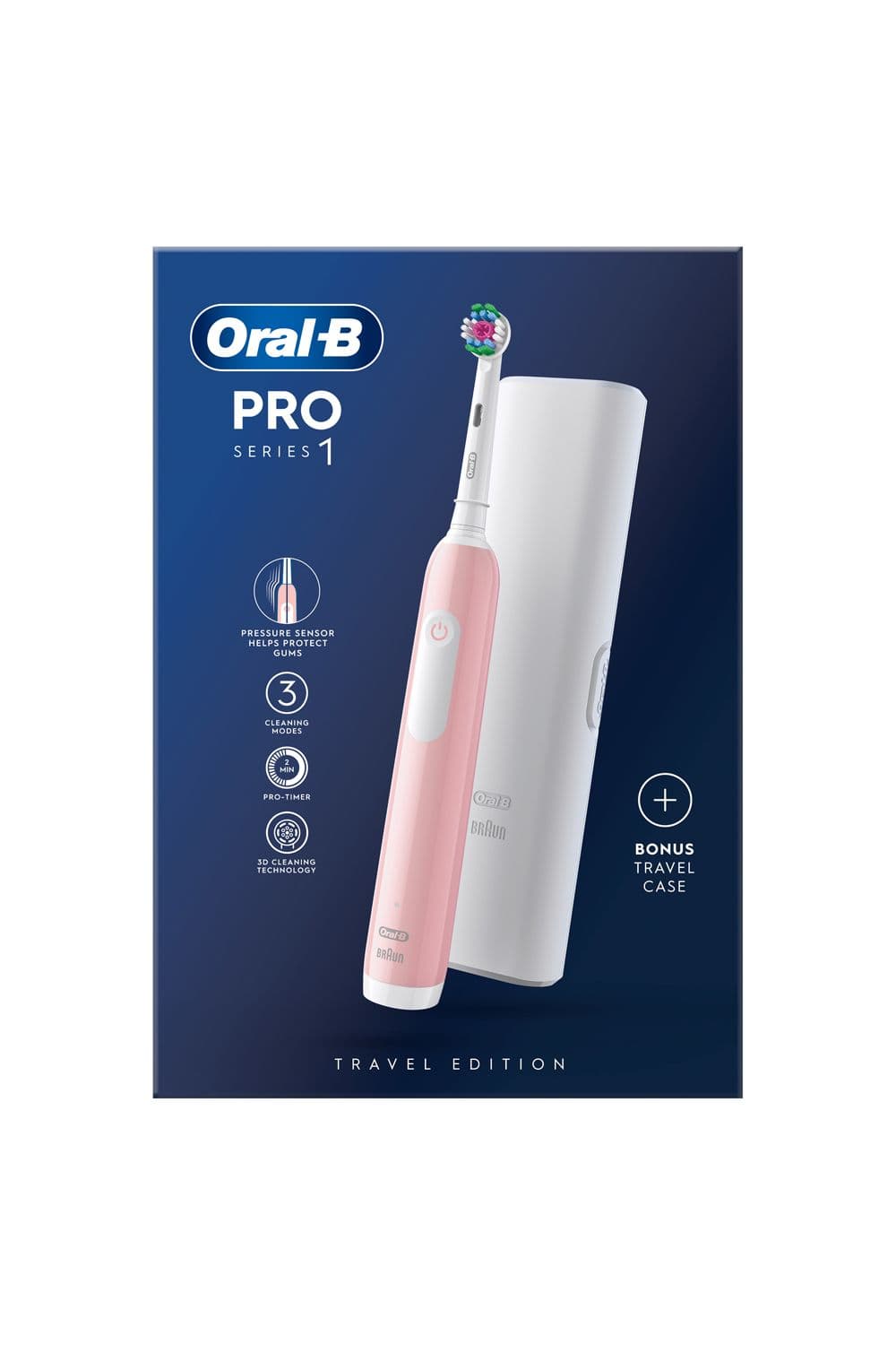 B Pro Series 1 3D Pink Toothbrush+Case